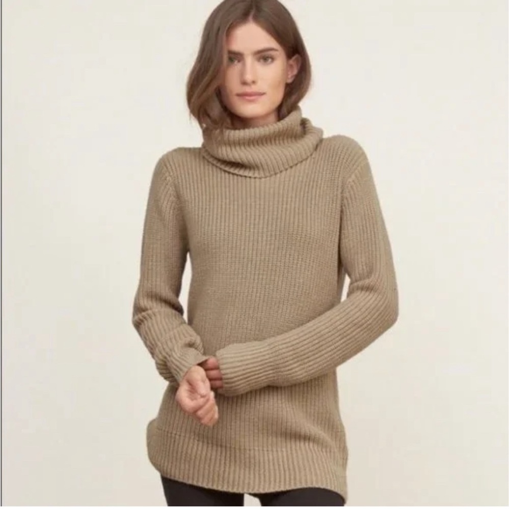 Abercrombie & Fitch Tan Beige Knit Turtleneck Sweater (Size: Small)